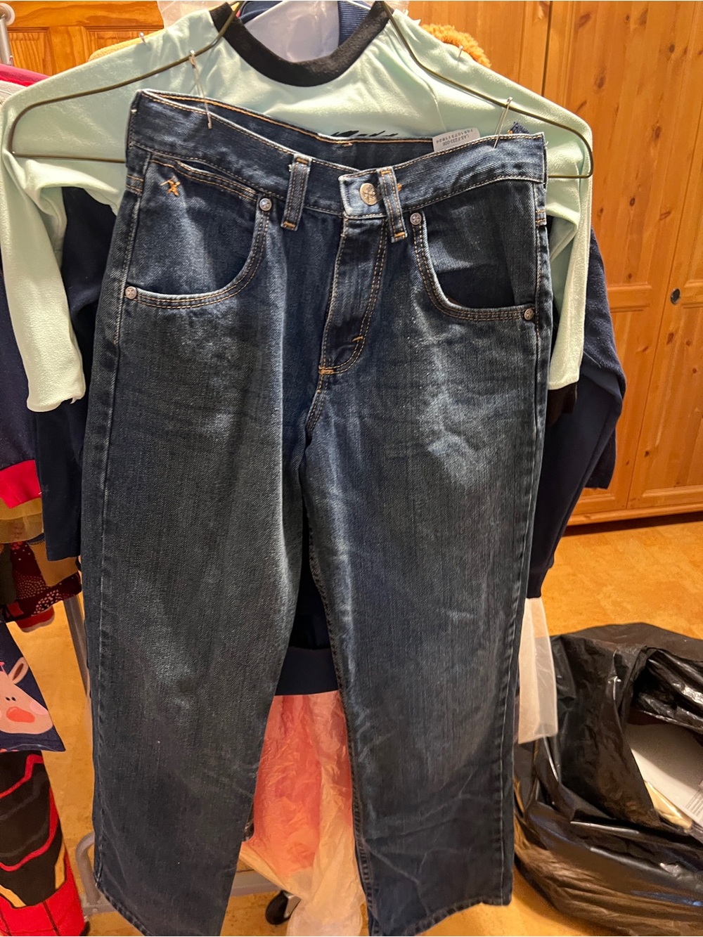 Boys Dark Wash Blue Straight-Leg Jeans